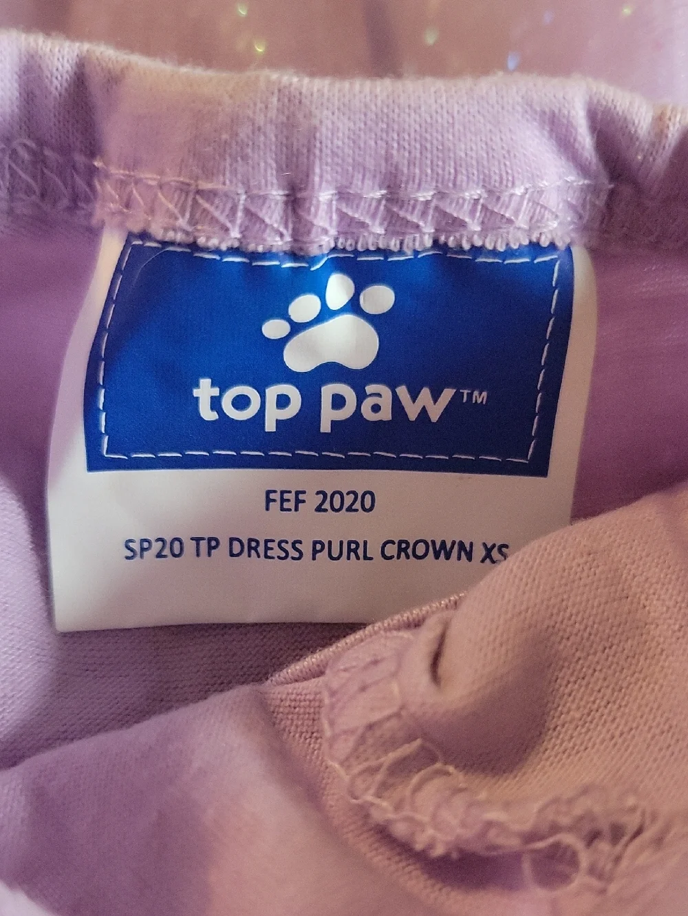 SP20 Top Paw® Pet Smart Lavander Crown Yourself Princess Dog Dress XS Gold Crown